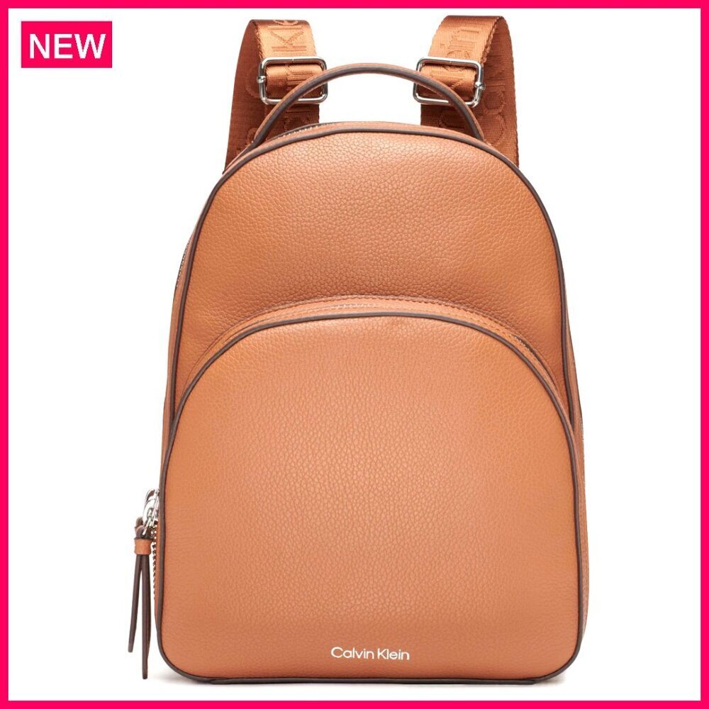 Vegan Leather Daypack Backpack with 5 Pockets, Adjustable Straps, 14.9"H